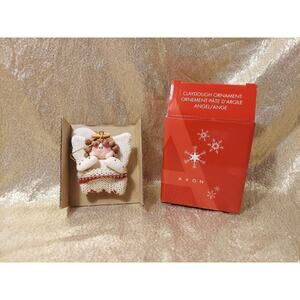 Avon Claydough Ornament Angel In Stocking Christmas Holiday Decor 2005